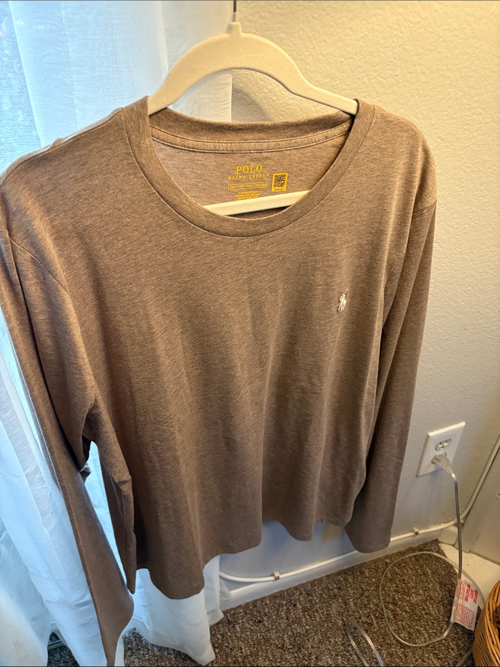 Polo by Ralph Lauren Long-Sleeve Crewneck Shirt - Taupe Brown